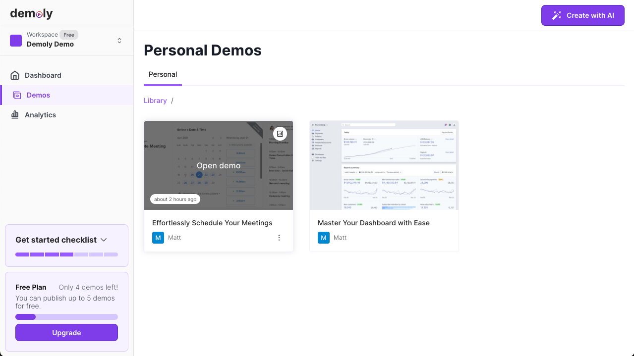 New workspace and demo library design
