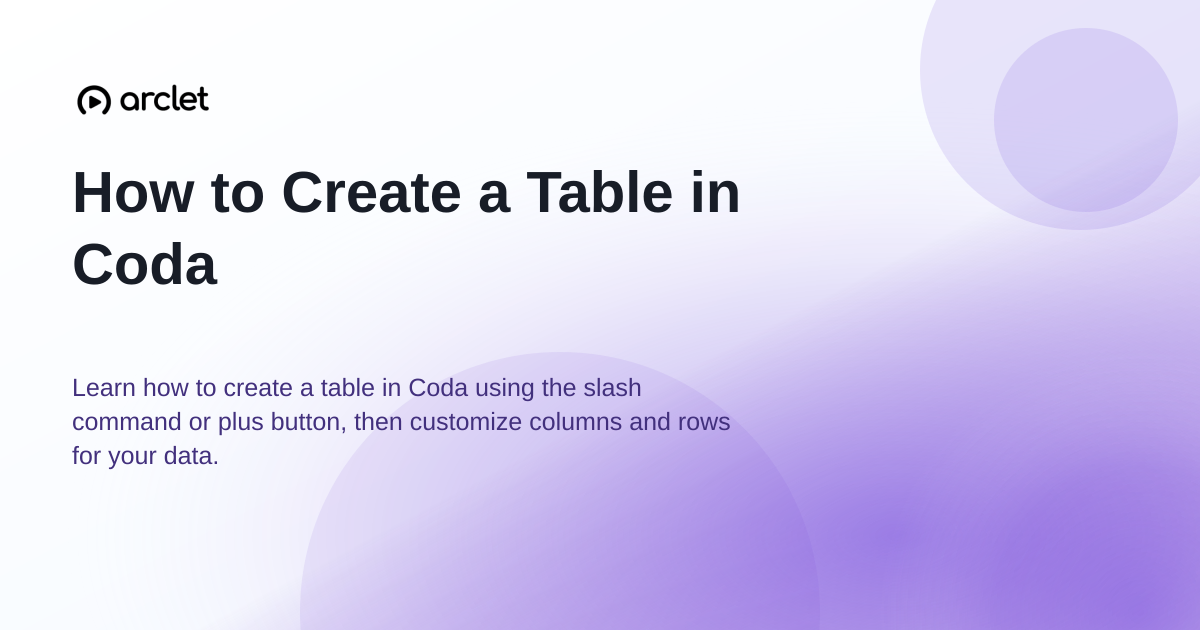 Illustration for How to Create a Table in Coda