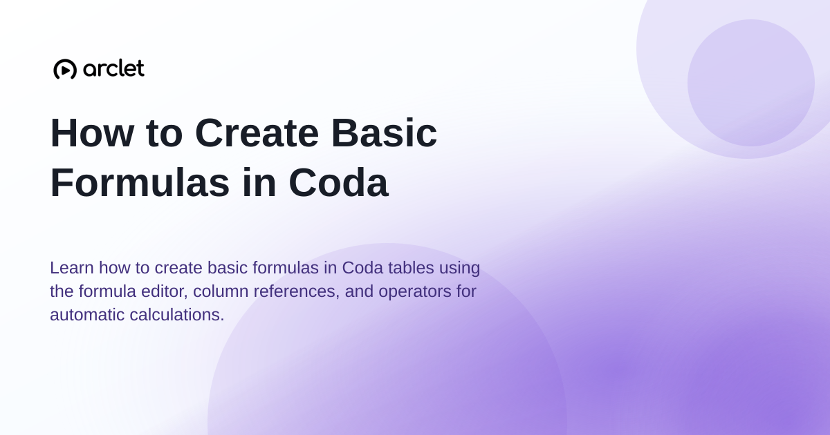 Illustration for How to Create Basic Formulas in Coda
