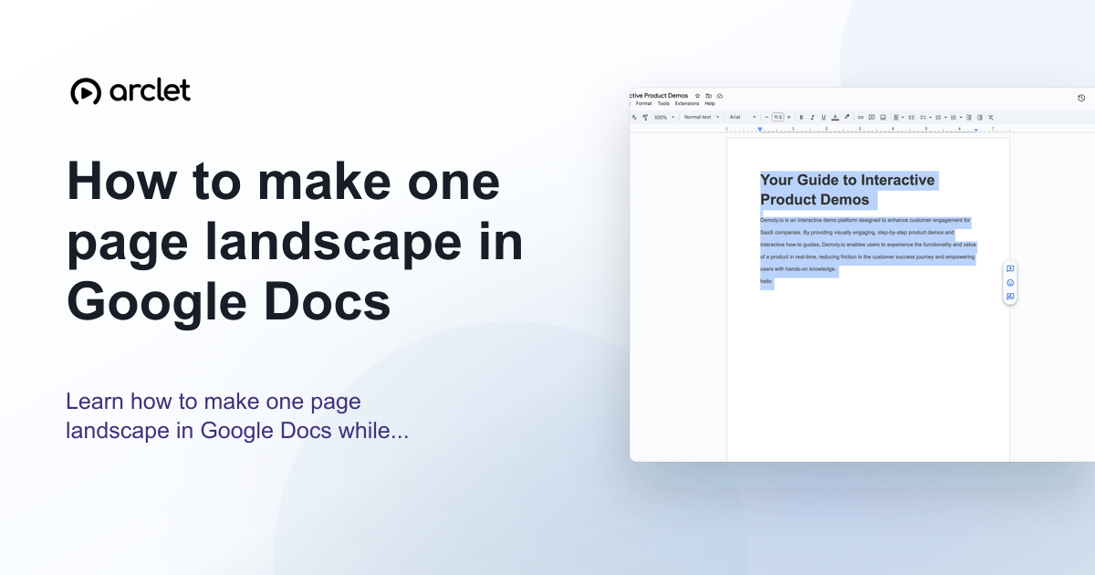 Illustration for How to make one page landscape in Google Docs