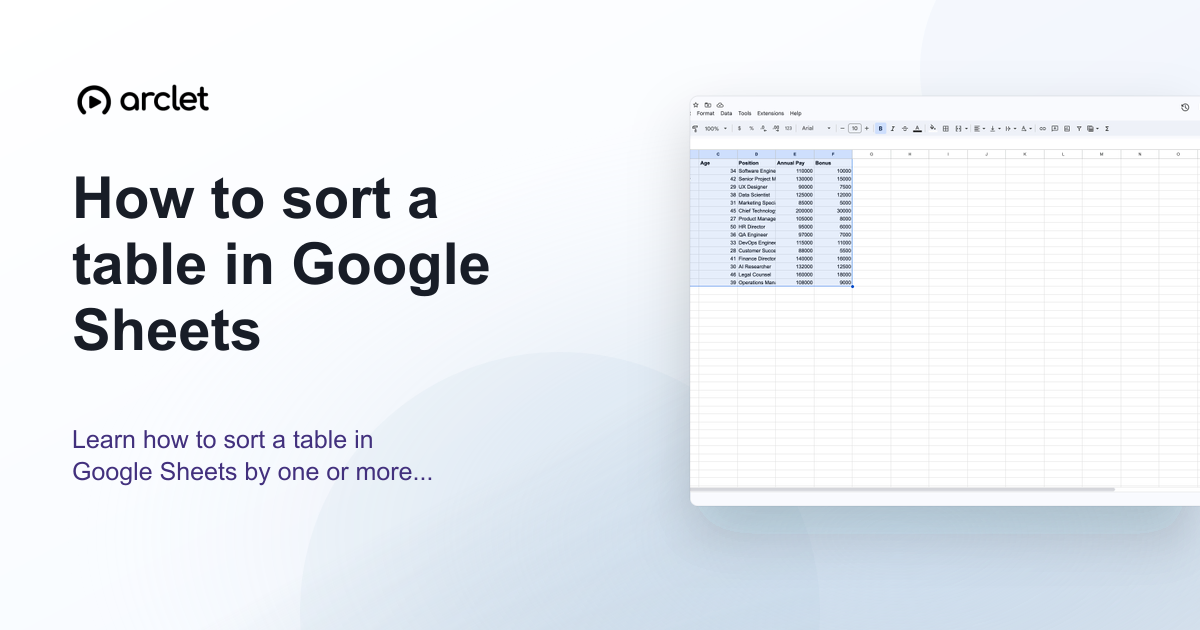 Illustration for How to sort a table in Google Sheets