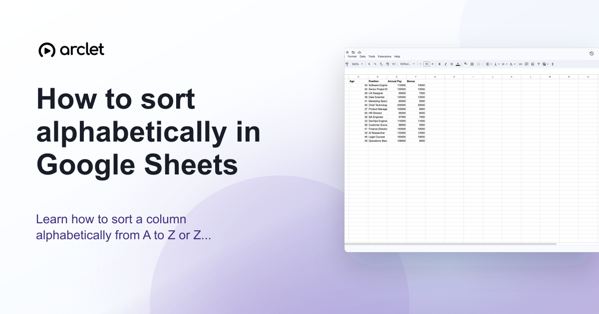 Illustration for How to sort alphabetically in Google Sheets