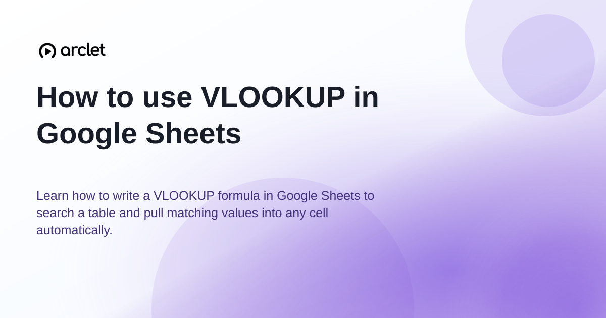 Illustration for How to use VLOOKUP in Google Sheets
