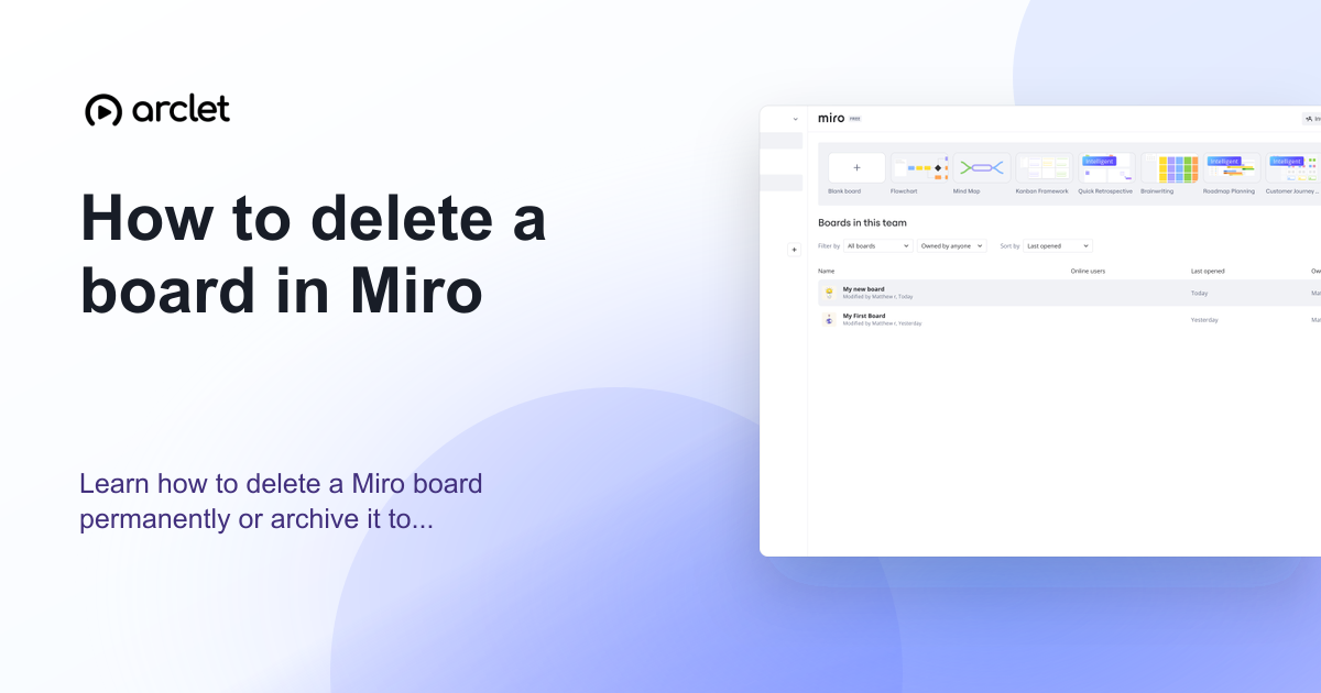 Illustration for How to delete a board in Miro