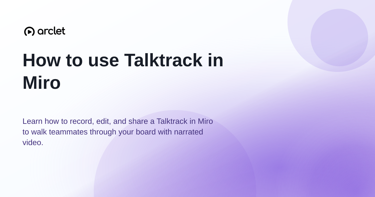 Illustration for How to use Talktrack in Miro