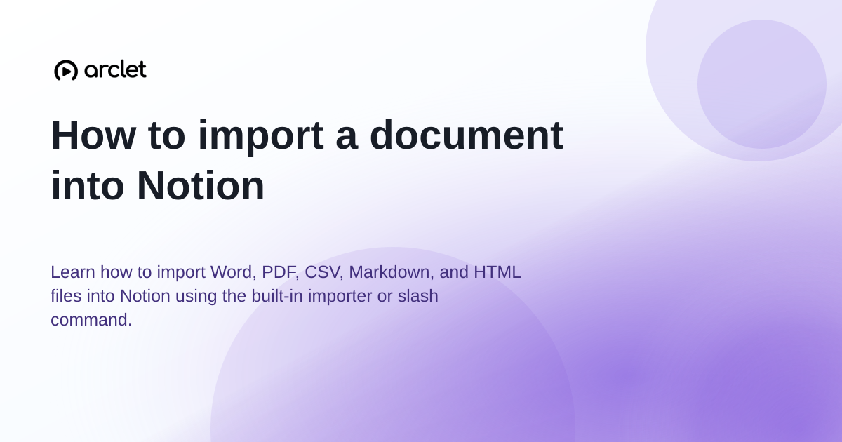 Illustration for How to import a document into Notion