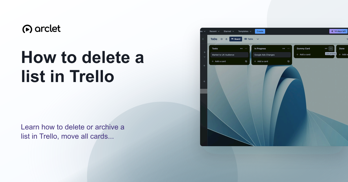 Illustration for How to delete a list in Trello
