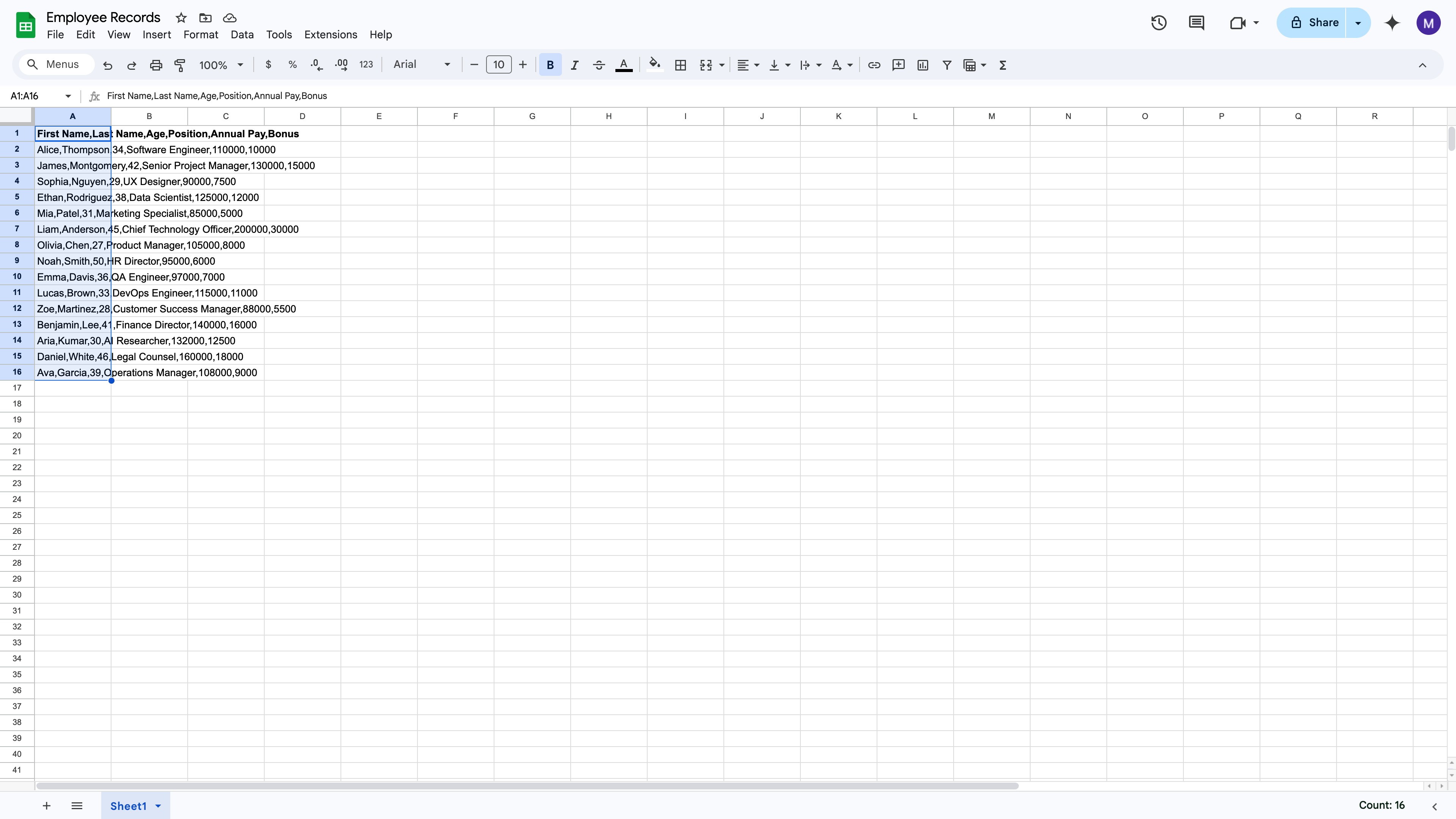 Google Drive CSV preview with Open with Google Sheets button